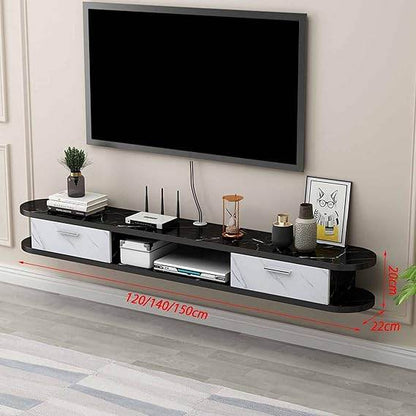 DSQ0426 WALL TV CABINET (BLACK WHITE	/ 150*20*18H) - Thebrands