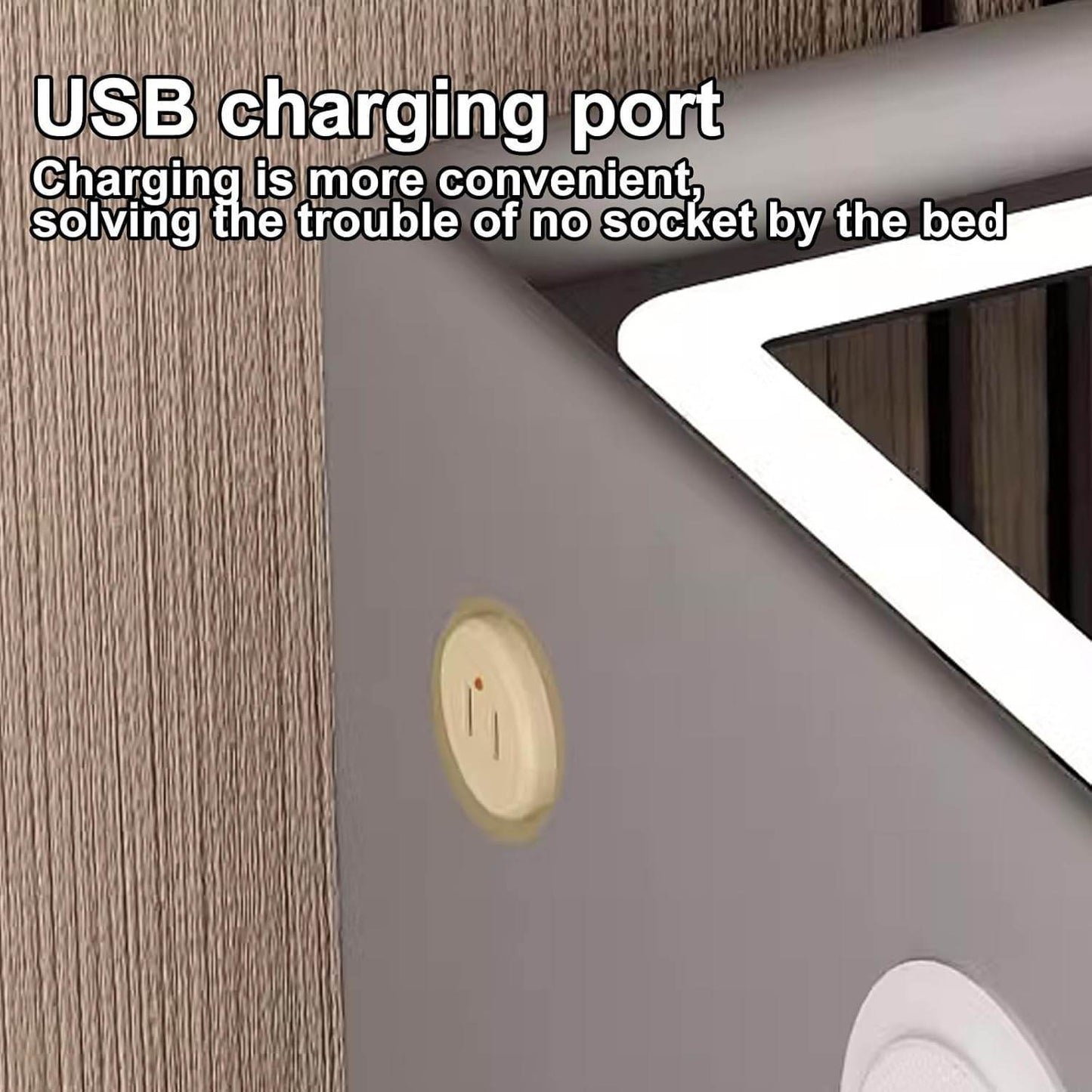Smart Bedside Table With Wireless Usb Charging - Thebrands