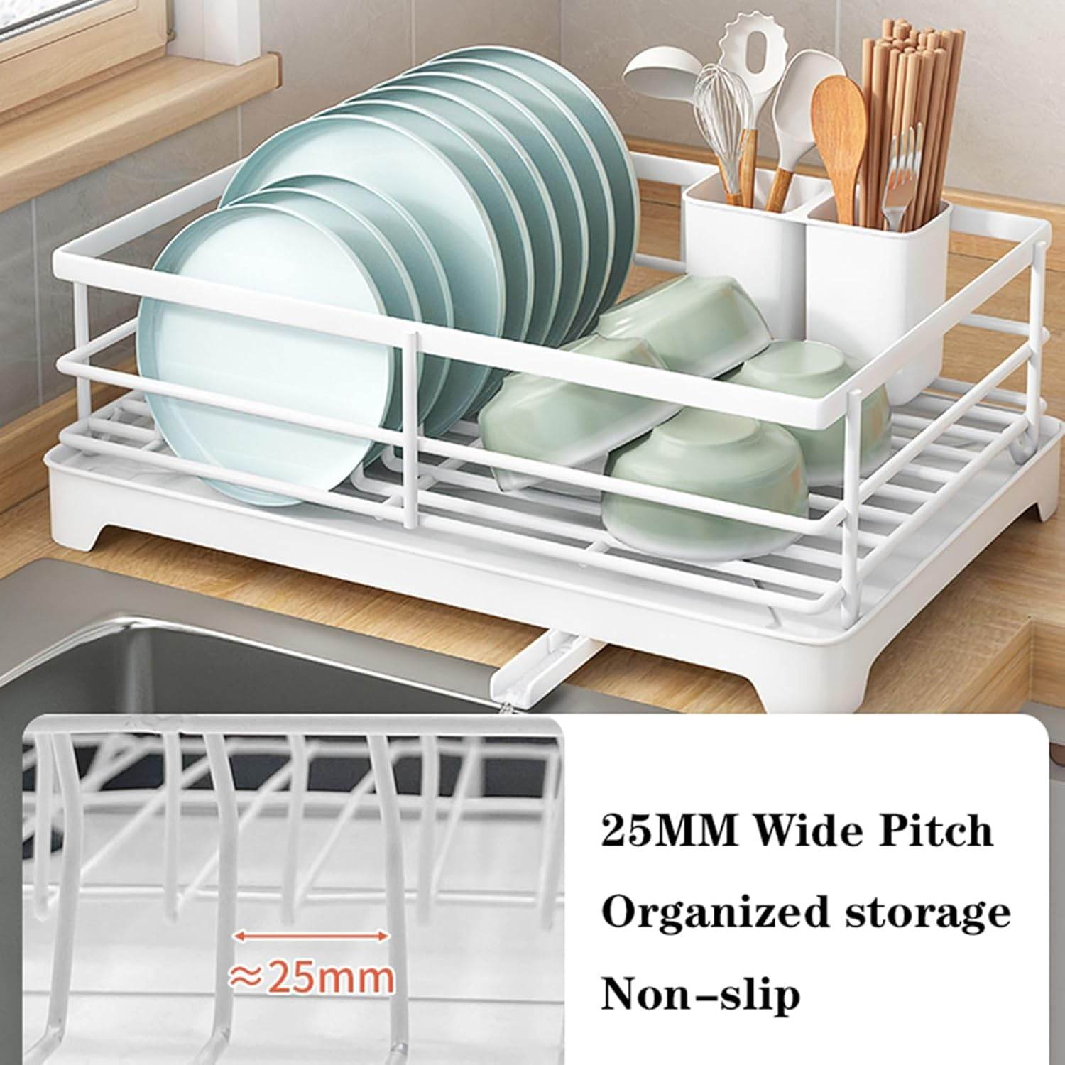 Dish Rack Kitchen Organizer white (small) - Thebrands