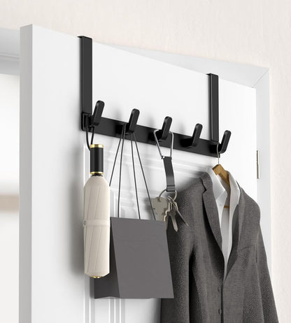 GCGJ Aluminum Door Rear Hook 5 Hooks - Black