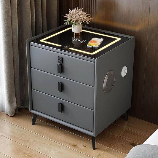 Modern nightstand smart bedside table with wireless usb charging and speakers - Thebrands