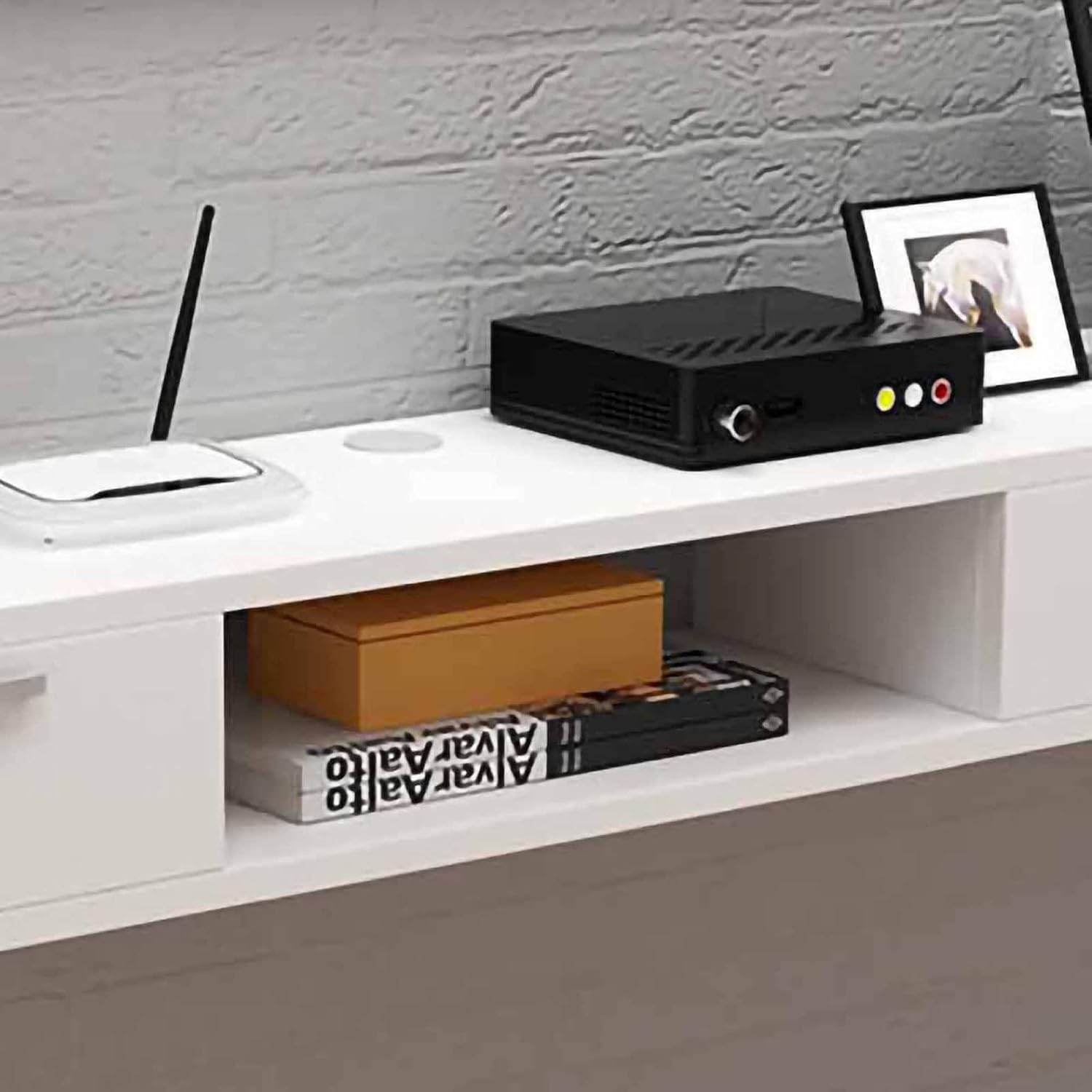 DSQ0426 WALL TV CABINET (FULL WHITE / 150*20*18H) - Thebrands