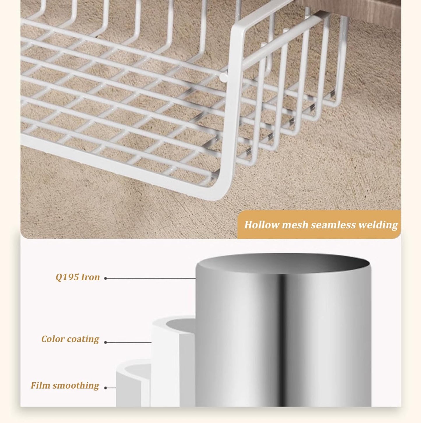 Under Shelf Storage Basket Large White