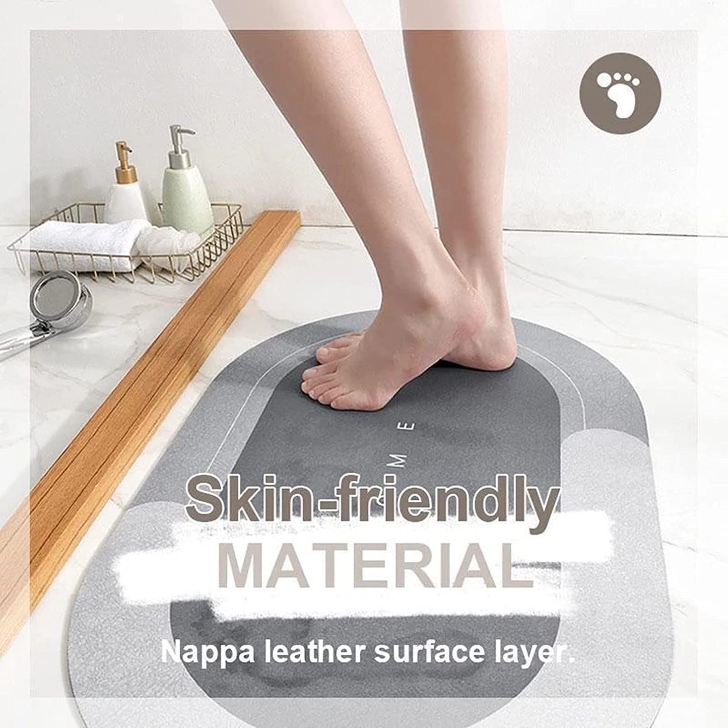 Anti Slip Bathroom Mat - Brown