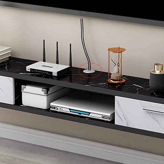 DSQ0426 WALL TV CABINET (BLACK WHITE	/ 150*20*18H) - Thebrands
