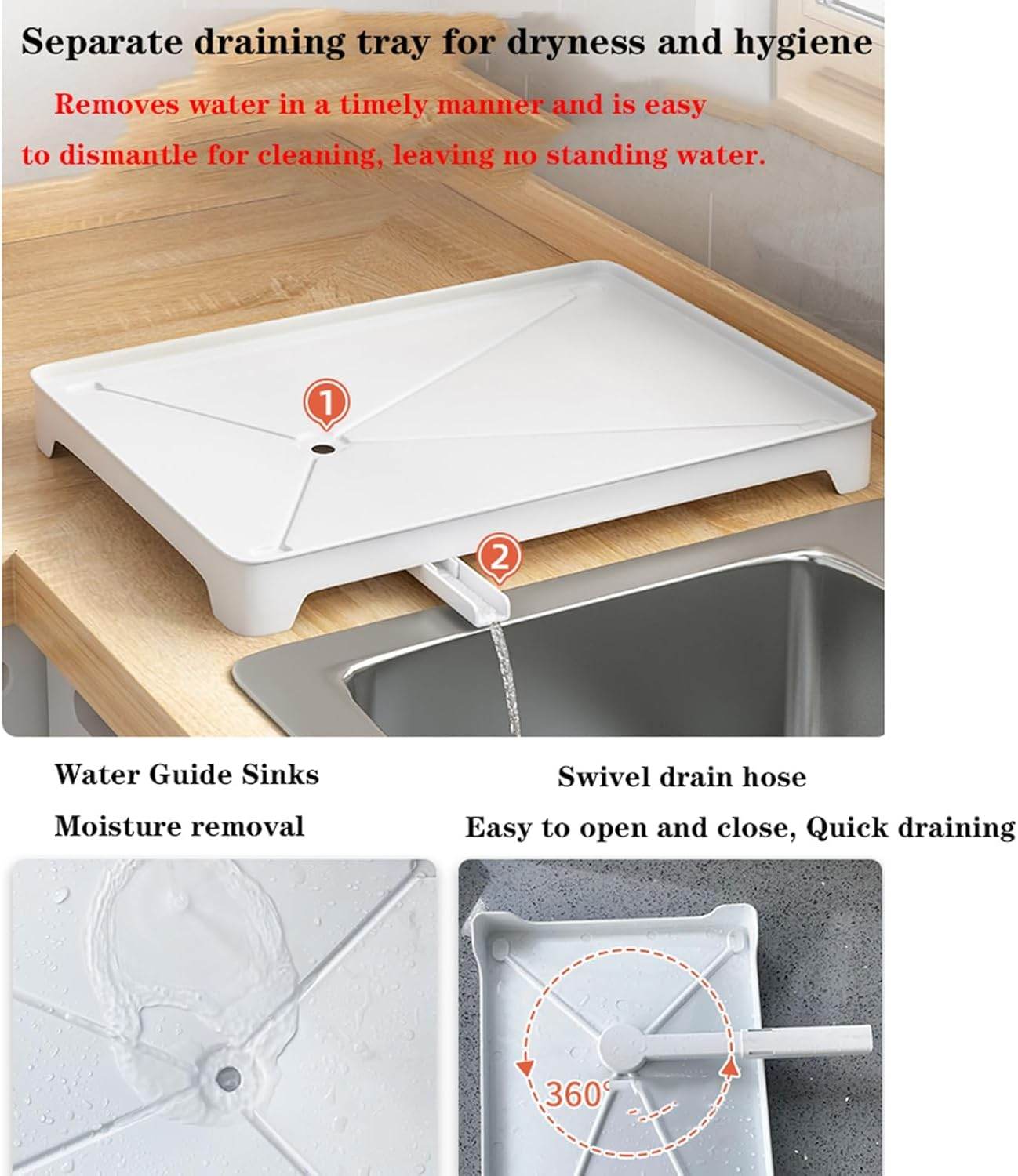 Dish Rack Kitchen Organizer white (small) - Thebrands
