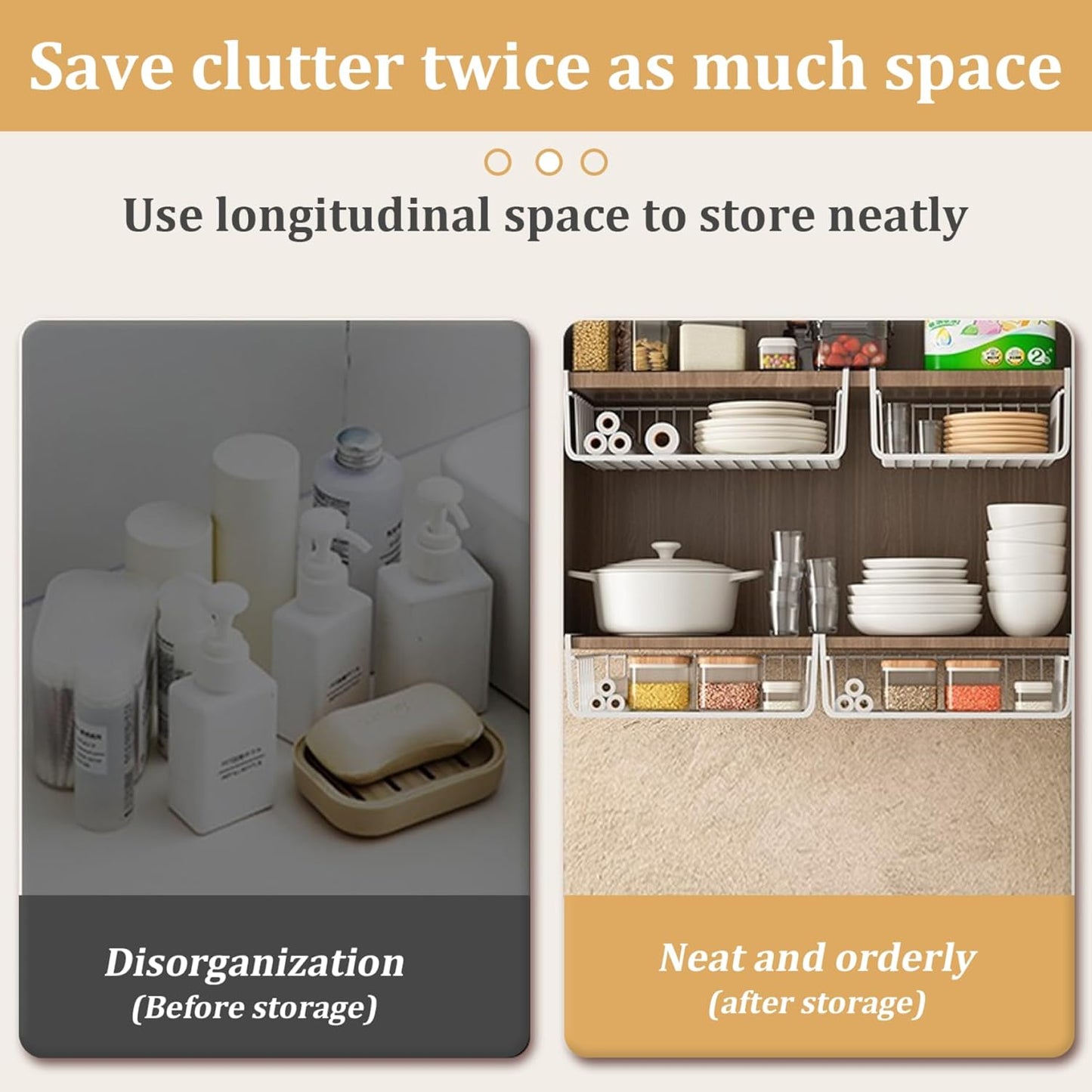 Under Shelf Storage Basket Large White