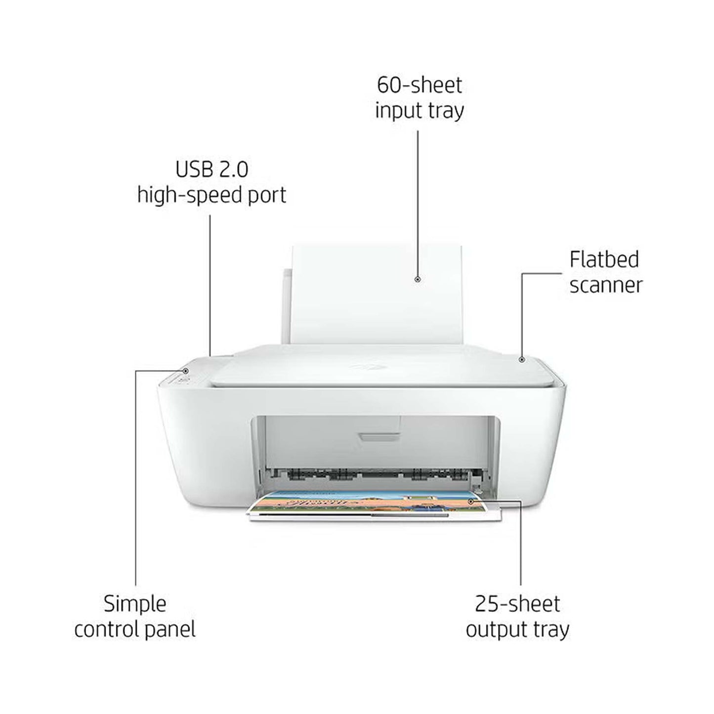 Deskjet 2320 All-In-One Printer And Usb Plug, Compact Printer To Print, Scan And Copy - 7WN42B White