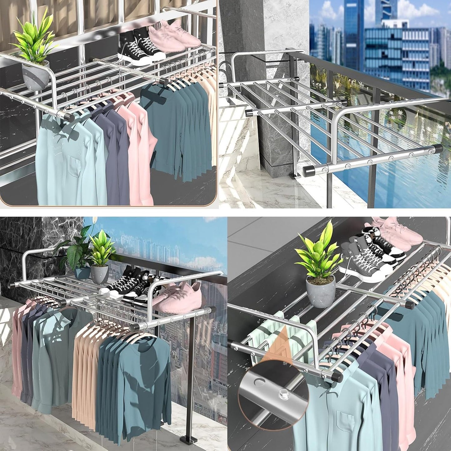 Foldable Towel Hanger 61-107cm