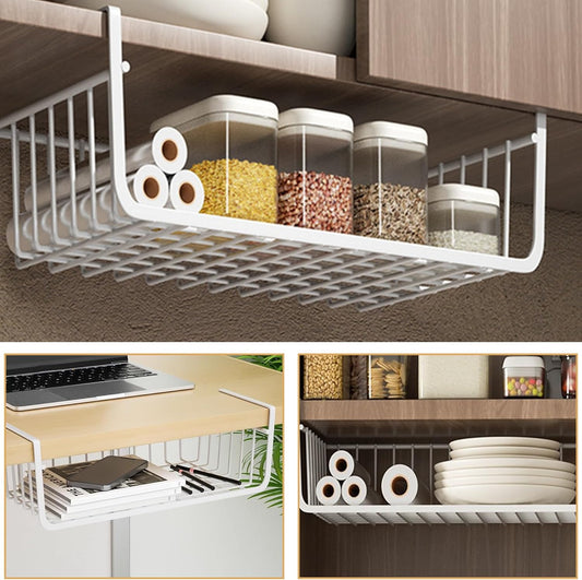 Under Shelf Storage Basket Large White