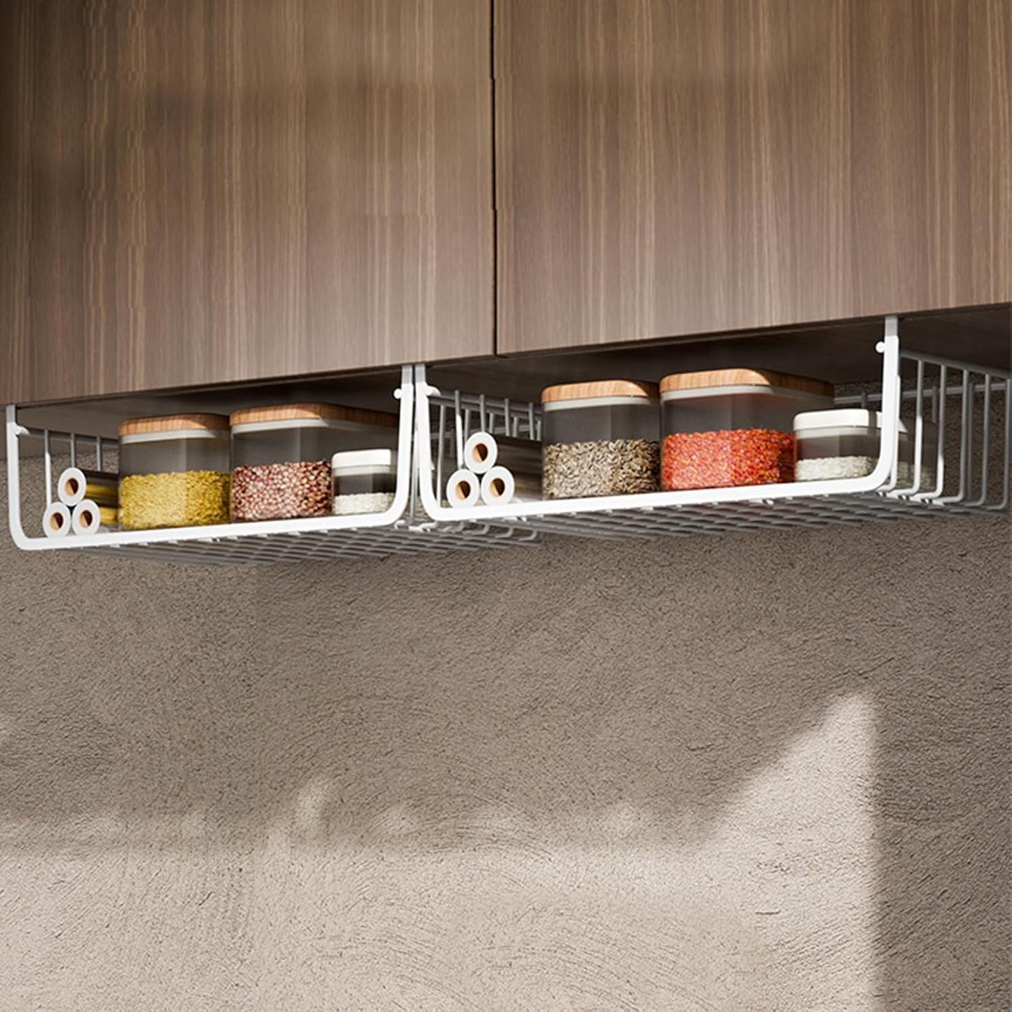 Under Shelf Storage Basket Large White