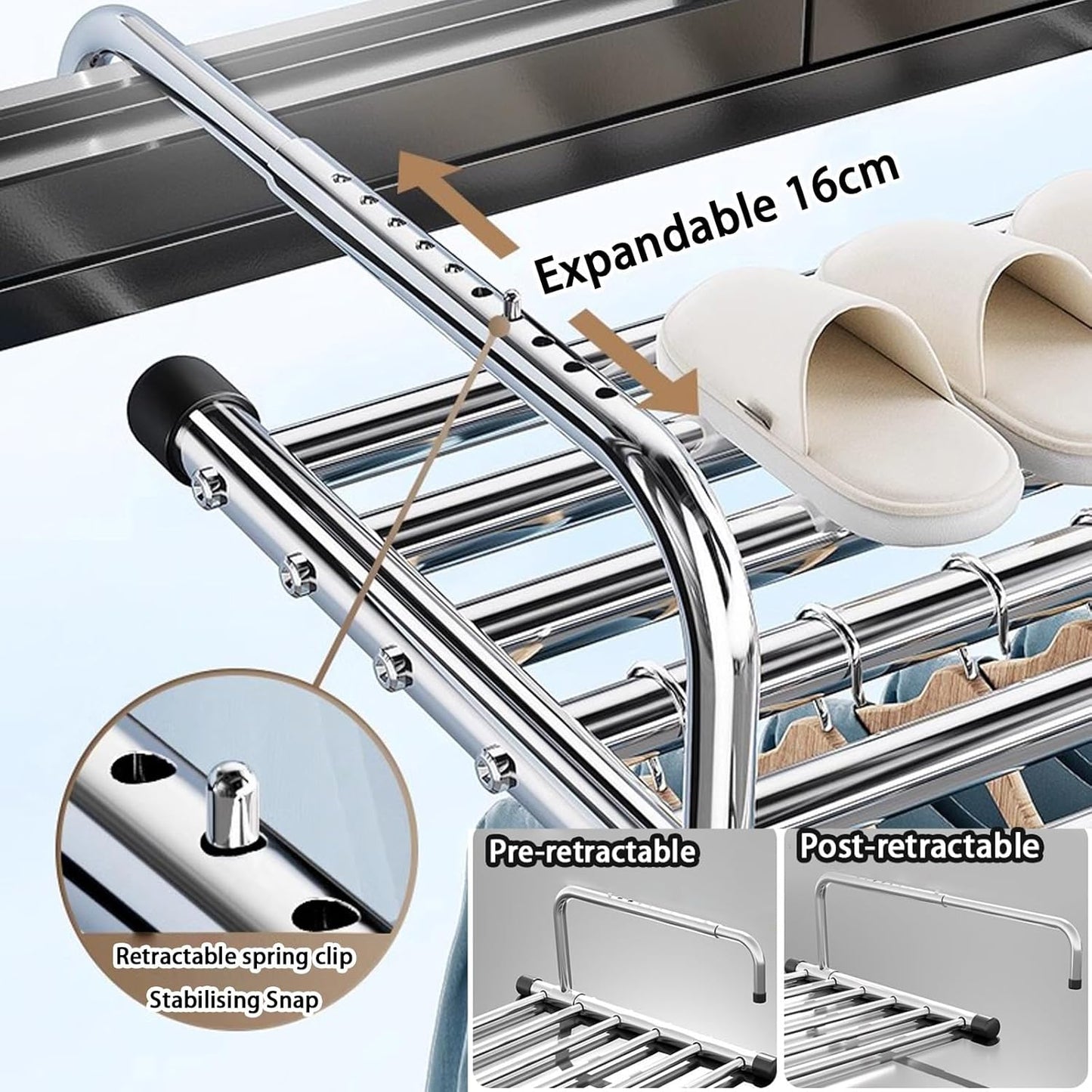 Foldable Towel Hanger 61-107cm