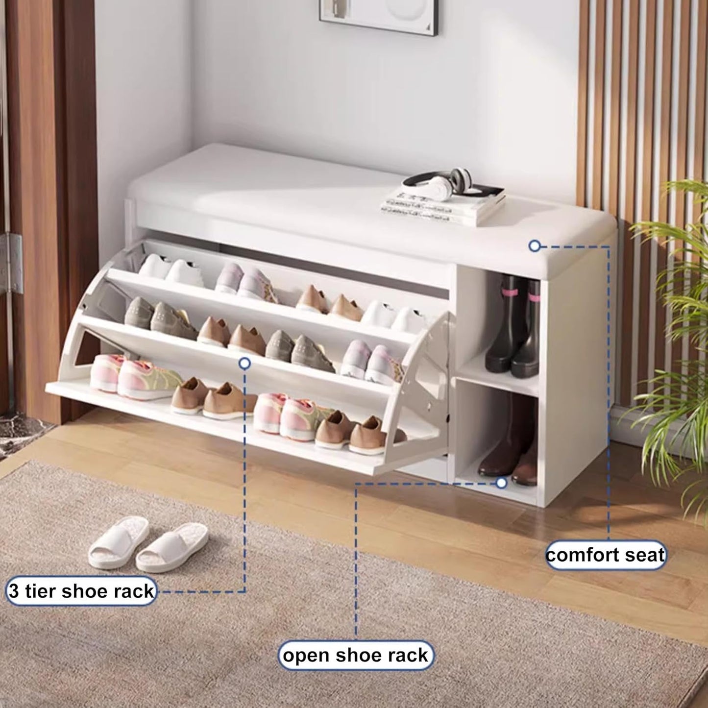 Shoe rack white 100*30*45cm #ALS001