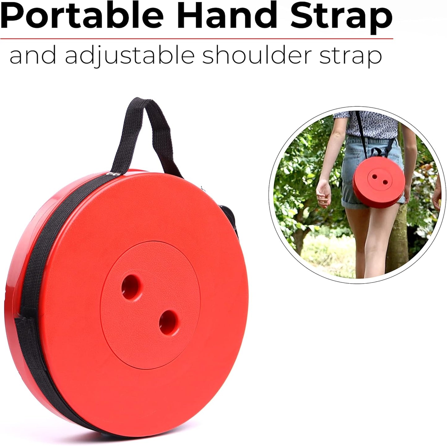 Outdoor Foldable Telescopic Stool - Red + Black