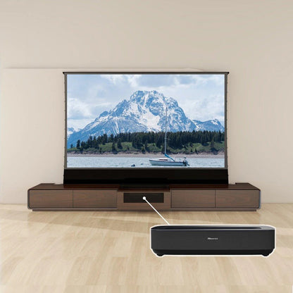 VIVIDSTORM Bundle - Projector & Screen & Motorised Laser TV Cabinet Copenhagen