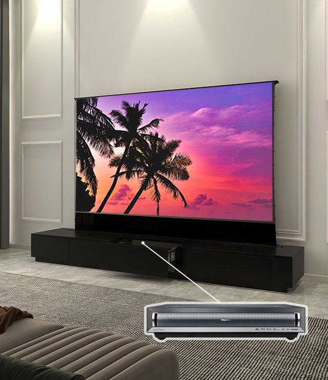 VIVIDSTORM Bundle-Projector&Screen&Motorised Laser TV Cabinet Monte Carlo