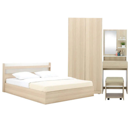 CHAMP Bedroom Set (Bed, 2-D.Wardrobe, D.Table W/Stool)