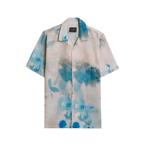 Abstract Printed Linen Shirt For Men