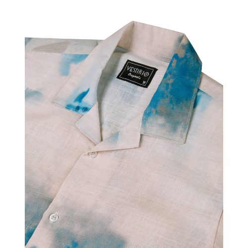 Abstract Printed Linen Shirt For Men