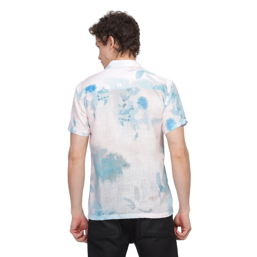 Abstract Printed Linen Shirt For Men