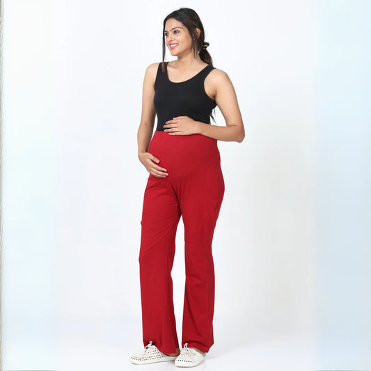 Cotton Maternity RED Plazo