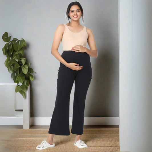 Cotton Maternity Black Plazo