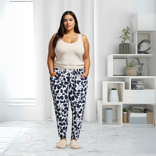White and Blue Printed Palazzo Pants for Women with Effortless Style