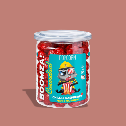 Caramelized Popcorn in Tube, Chili - Raspberry 90g