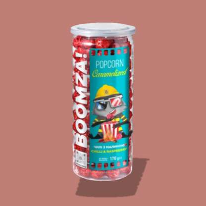 Caramelized Popcorn in Tube, Chili - Raspberry 170 g