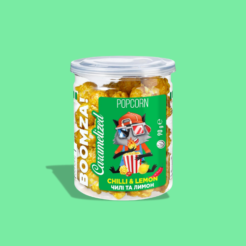 Caramelized Popcorn in Tube, Chili - Lemon 90 g