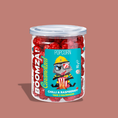 Caramelized Popcorn in Tube, Chili - Raspberry 90g