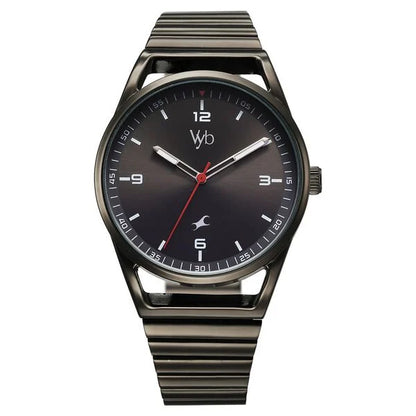 Fastrack Vyb Horizon Quartz Analog Grey Dial Grey Metal Strap Watch For Guys