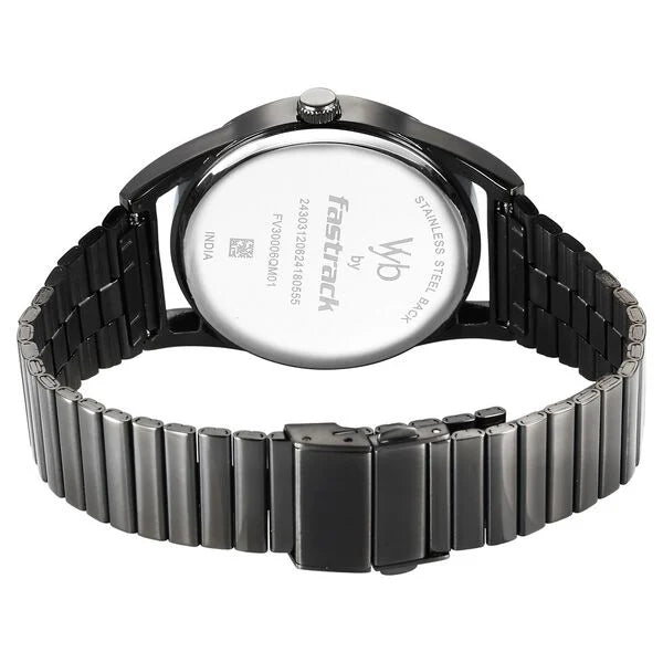 Fastrack Vyb Horizon Quartz Analog Grey Dial Grey Metal Strap Watch For Guys