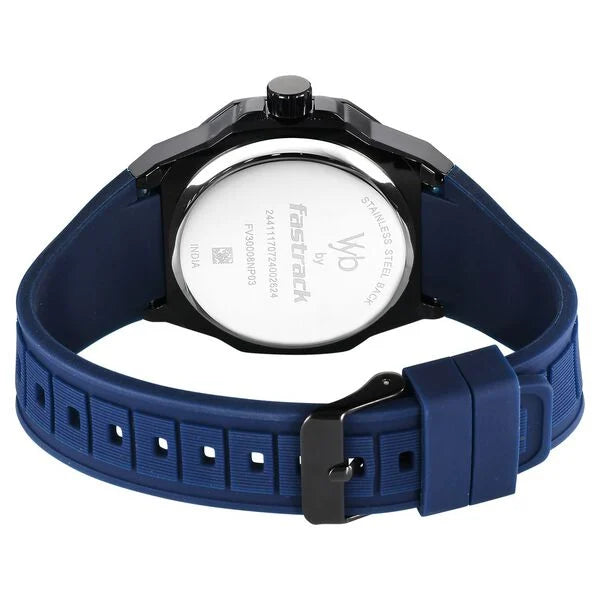 Fastrack Vyb Rebel Quartz Analog Blue Dial Blue Color Silicone Strap Watch For Guys