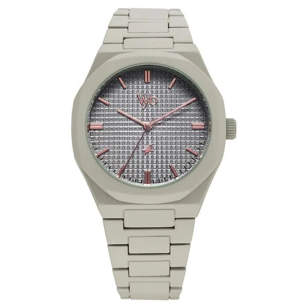 Vyb Hustler By Fastrack Quartz Analog Grey Dial Metal Strap Watch For Guys