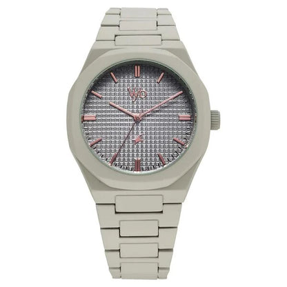 Vyb Hustler By Fastrack Quartz Analog Grey Dial Metal Strap Watch For Guys