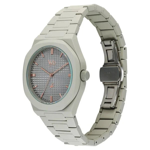 Vyb Hustler By Fastrack Quartz Analog Grey Dial Metal Strap Watch For Guys