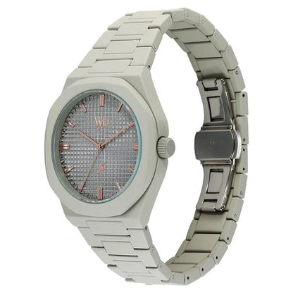 Vyb Hustler By Fastrack Quartz Analog Grey Dial Metal Strap Watch For Guys