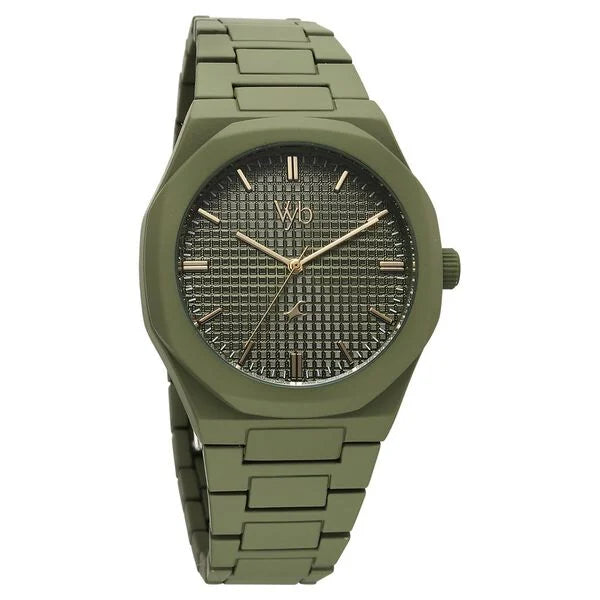 Vyb Hustler By Fastrack Quartz Analog Green Dial Metal Strap Watch For Guys