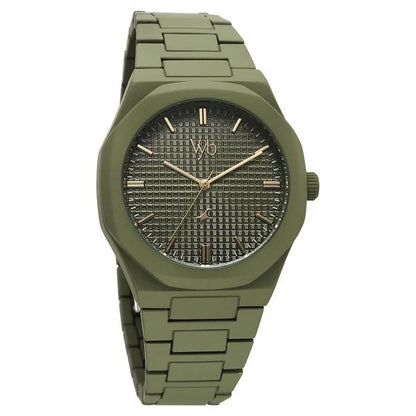 Vyb Hustler By Fastrack Quartz Analog Green Dial Metal Strap Watch For Guys