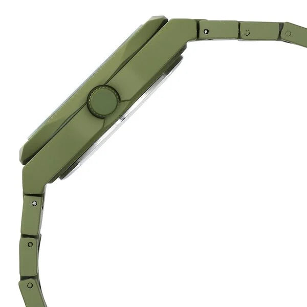 Vyb Hustler By Fastrack Quartz Analog Green Dial Metal Strap Watch For Guys