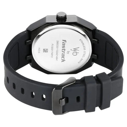 Vyb Rebel By Fastrack Quartz Analog Black Dial Silicone Strap Watch For Guys