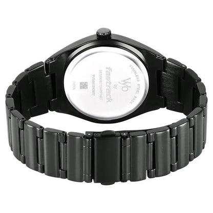 Vyb Arcane By Fastrack Quartz Analog Black Dial Metal Strap Watch For Guys