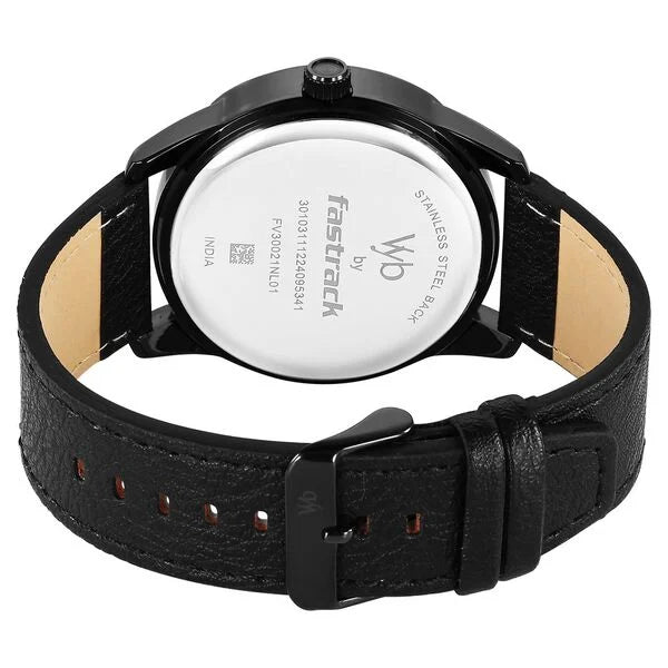 Vyb Drift By Fastrack Quartz Analog Green Dial Leather Strap Watch For Guys
