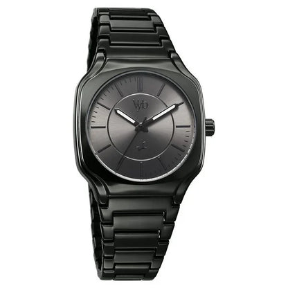 Vyb Maverick By Fastrack Quartz Analog Grey Dial Metal Strap Watch For Guys