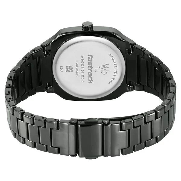Vyb Maverick By Fastrack Quartz Analog Grey Dial Metal Strap Watch For Guys