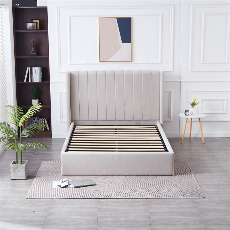 Queen Size leather Storage Bed- White (152*190)