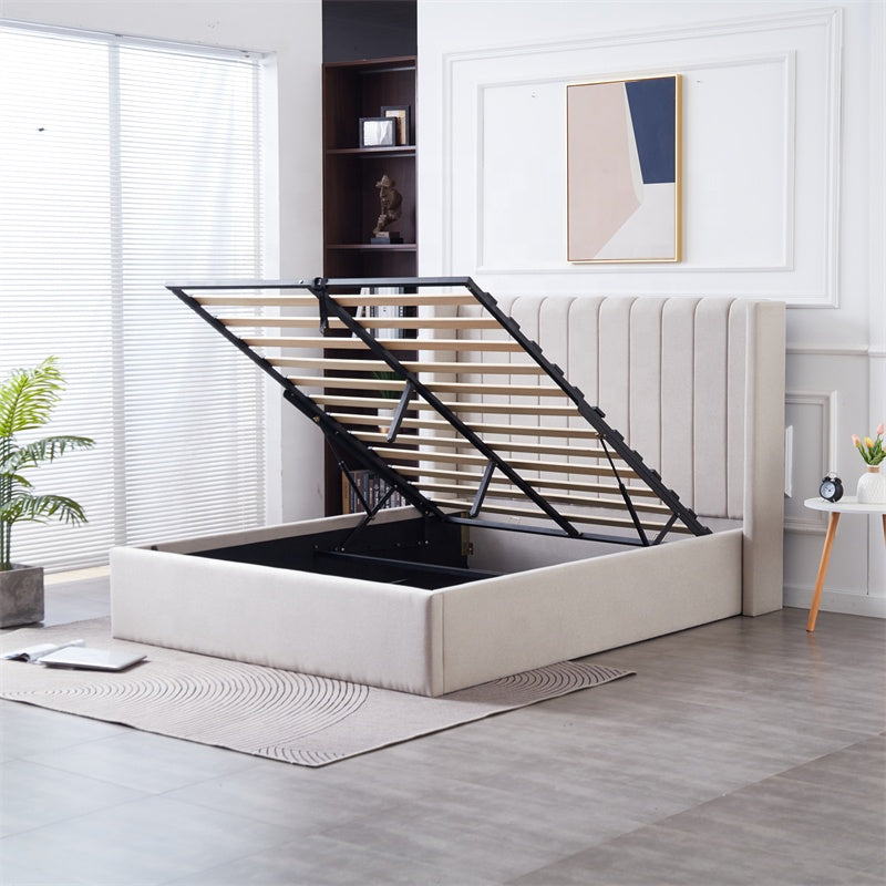 Queen Size leather Storage Bed- White (152*190)