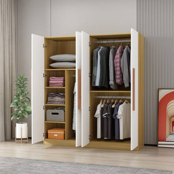 4DOOR WARDROBE (WHITE BROWN / 160*50*180H)