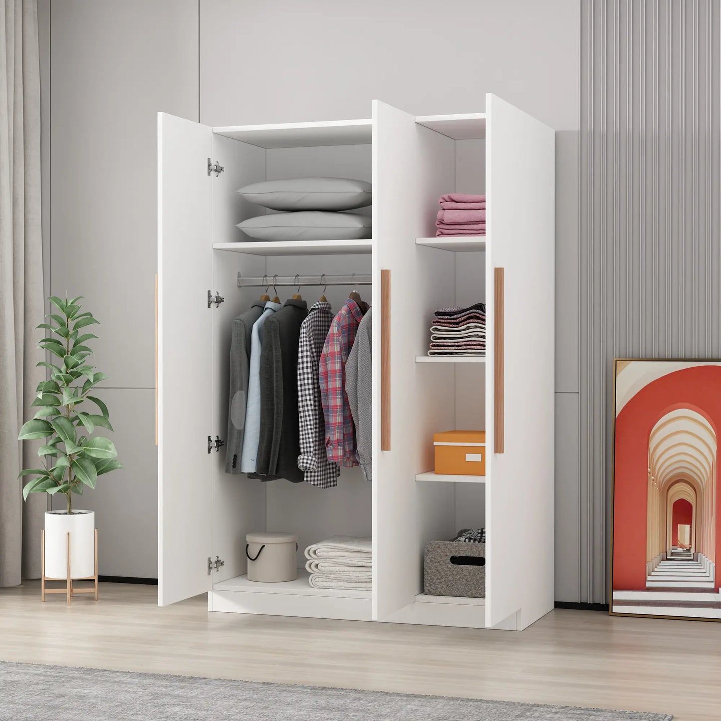 3DOOR WARDROBE (PURE WHITE / 120*50*180H)